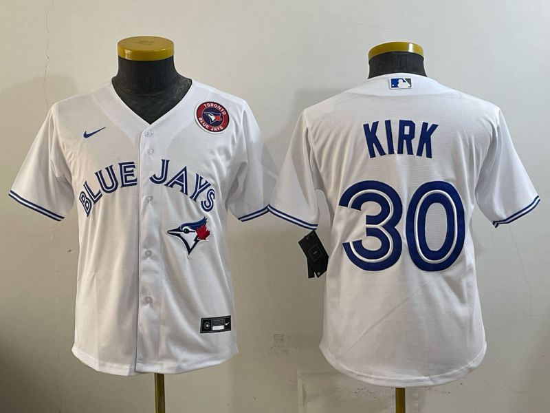 Youth 2025 Nike Toronto Blue Jays #30 Kirk White Game MLB Jersey 05